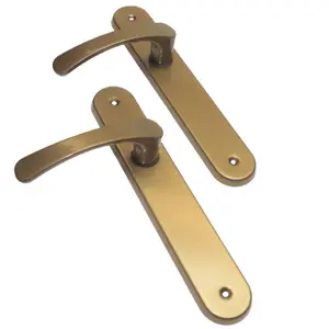 Modern Gold Interior Door Handle Set with Sleek Lever Design and Backplate, Ideal for Bedroom and Bathroom Doors, Durable