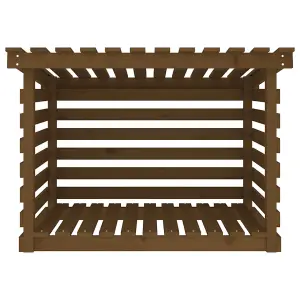 Berkfield Firewood Rack Honey Brown 108x73x79 cm Solid Wood Pine