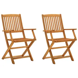 Berkfield Folding Garden Chairs 2 pcs Solid Eucalyptus Wood