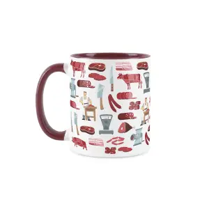 Butcher Mug - Humourous Trades Funny Novelty Gift - Tea/Coffee Hot Drinks Maroon Ceramic Cup Present for Butchers