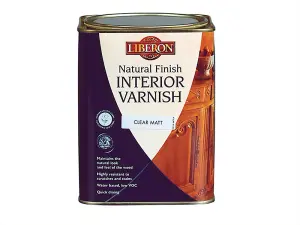 Liberon 044525 Natural Finish Interior Varnish Clear Matt 1 litre LIBELNFIVCM