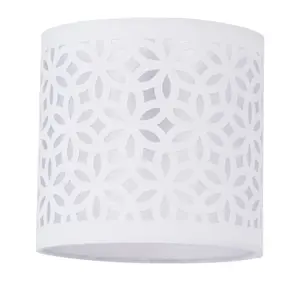 First Choice Lighting Set of 2 White Laser Cut 15.5cm Table Lamp Shades