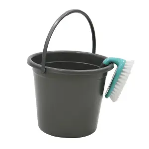 JVL 10 Litre Round  Recycled Plastic Bucket, Grey