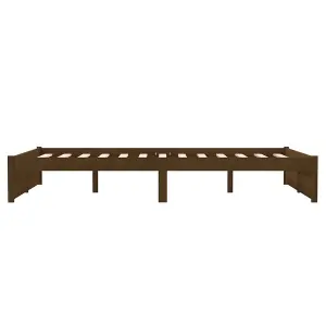 Berkfield Bed Frame Honey Brown Solid Wood 120x190 cm Small Double