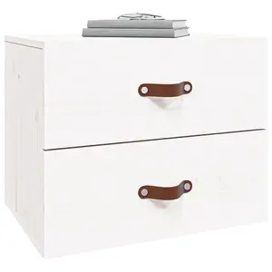 Berkfield Wall-mounted Bedside Cabinet White 50x36x40 cm