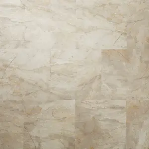 GoodHome Poprock Beige Tile Marble effect Self-adhesive Vinyl tile, 1.3m²