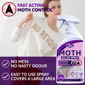 Aviro Moth Killer Spray - Fast Acting Moth Killer Approved For Use On Hard & Soft Furnishings