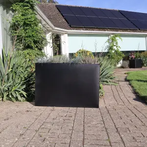 90cm Long Zinc Galvanised Matte Black 60cm Tall Trough Planter