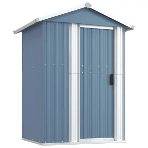 Berkfield Garden Shed Grey 126x97.5x177 cm Galvanised Steel