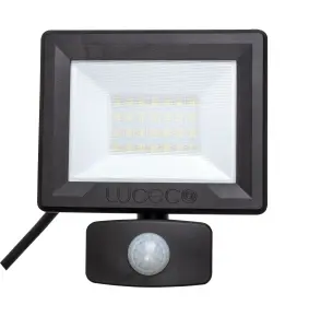 Luceco EFLD20B40P-05 Black Mains-powered Cool white Outdoor LED PIR Floodlight 1600lm