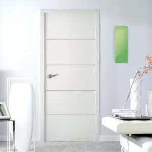 Jeld-Wen Linea Solid core Unglazed Flush White Internal Door, (H)1981mm (W)686mm (T)35mm