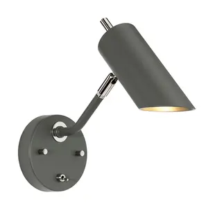 Elstead Quinto 1 Light Wall Light - Dark Grey Polished Nickel, E14