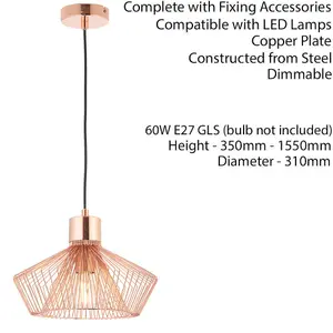 Hanging Ceiling Pendant Light MODERN COPPER WIRE Shade Designer Lamp Bulb Holder