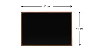 ALLboards Black chalkboard 60x40 cm wooden frame wood color