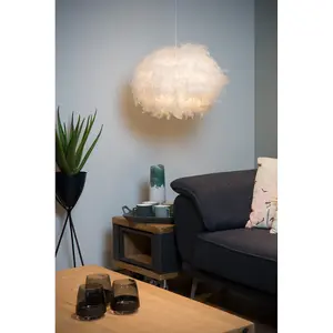 Lucide Goosy Soft Modern Pendant Light 50cm - 1xE27 - White