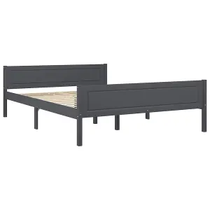 Berkfield Bed Frame Solid Pinewood Grey 160x200 cm