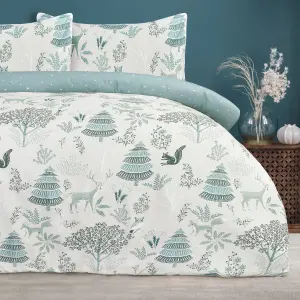 Smart Living Luxury Super Soft & Elegant Reversible Winter Woodland Duvet Cover with Pillowcase