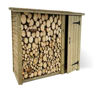 HEAVY DUTY LOGSTORE WITH TOOL SHED 6X6 (HEIGHT FT X WIDTH FT)