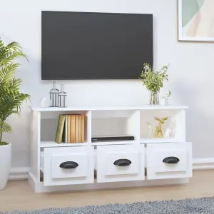 Berkfield TV Cabinet White 100x35x50 cm Engineered Wood