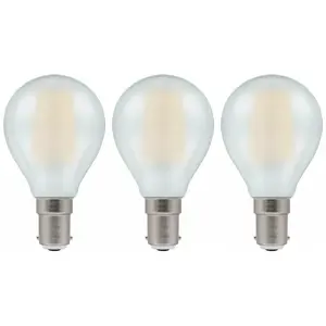 Crompton Lamps LED Golfball 5W B15 Dimmable Filament Pearl Warm White (40W Eqv) (3 Pack)