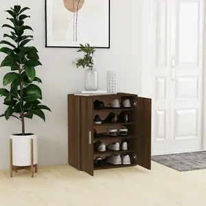 Shoe Cabinet Brown Oak 60x35x70 cm Engineered Wood