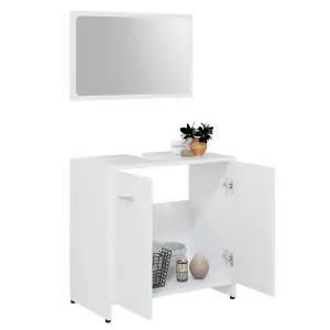 Berkfield 3 Piece Bathroom Furniture Set White Engineered Wood