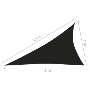 Berkfield Sunshade Sail Oxford Fabric Triangular 4x5x6.4 m Black