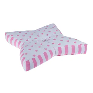 Homescapes Pink Hearts Star Floor Cushion