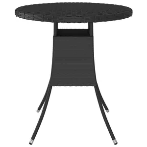 Berkfield Garden Table Black 70x70x73 cm Poly Rattan