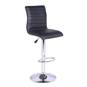 Caprice Large White Gloss Bar Table With 6 Ripple Black Stools