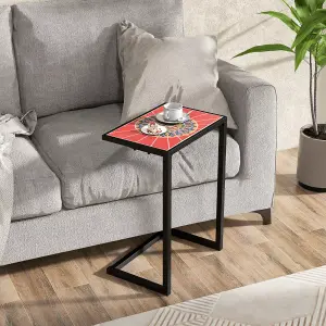 Costway Sofa Side Table C-Shaped Outdoor Coffee Snack Table Laptop Stand Metal Frame