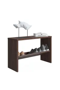 Mio Shoe Storage Rack 2 Tier Shoe Shelves, 68 x 25 x 44 cm, Walnut