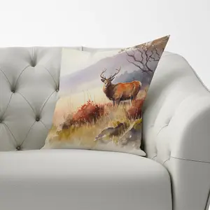 Stag Deer Water Colour Cushions 60cm x 60cm