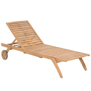 Sun Lounger Wood Light Wood CESANA