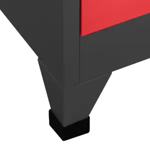 Berkfield Locker Cabinet Anthracite and Red 90x40x180 cm Steel