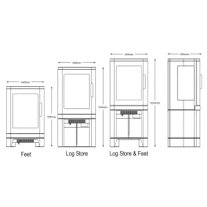 BeModern Vantage 3 in 1 1.8W Matt Black Cast enamel effect Electric Stove (H)1035mm (W)450mm