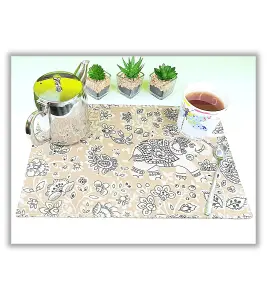 HANDMADE PLACEMATS - NATURE ELEPHANT - 43 X 30 CM SET OF 2