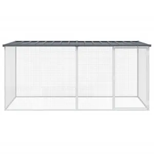 Chicken Cage with Roof Anthracite 203x98x90 cm Galvanised Steel