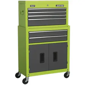 Premium 6 Drawer Green Tool Chest & Rollcab Combination Unit