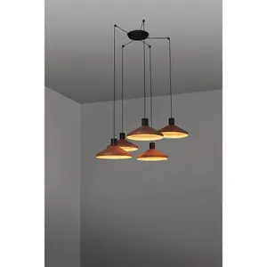 Luminosa Kombo Cluster Pendant Ceiling Light Orange, E27