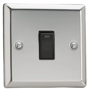 Varilight 1-Gang 20A Double Pole Rocker Switch Chrome