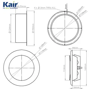 Kair Fire Rated Ceiling Supply Valve 125mm - 5 inch White Coated Metal Vent