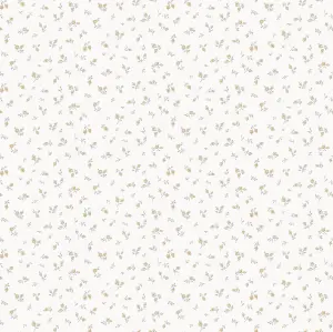 Galerie Cottage Chic Beige Tiny Floral and Leaf Motif EcoDeco Material Wallpaper Roll