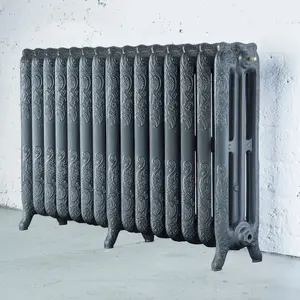 Arroll Montmartre Cast grey 3 Column Radiator, (W)1234mm x (H)760mm