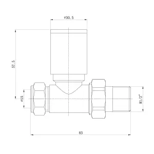 Pair Of Round Black Straight Radiator Valves