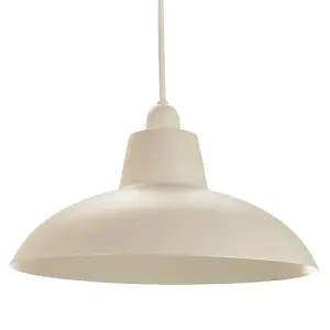 Industrial Retro Designed Matt Cream Curved Metal Ceiling Pendant Light Shade