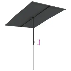 Berkfield Outdoor Parasol with Aluminium Pole 2x1.5 m Anthracite