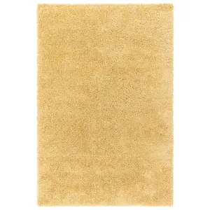 Yellow Shaggy Modern Plain Rug Easy to clean Dining Room-200cm X 290cm