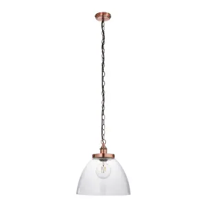 Luminosa Hansen Grand Dome Ceiling Pendant Aged Copper