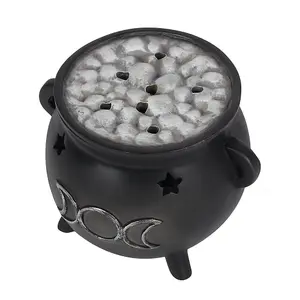 Something Different Triple Moon Cauldron Backflow Incense Burner Black (One Size)